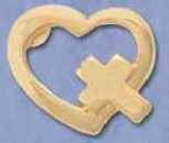 Heart and Cross Gold Pin