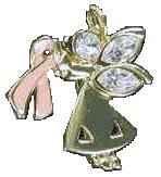 Gold Breast Cancer Angel Rhinestone Pin