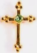 Gold Birthstone Cross Pins