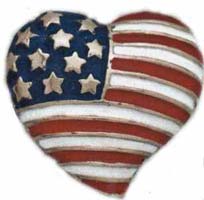 American Flag in Heart Lapel Pins 