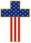 American Flag With Stars Cross Lapel Pin