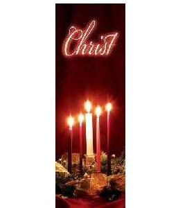 Christ Cloth Church Advent Candles Banner