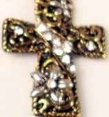 Cross Ring w Crystal Stone Stretch 