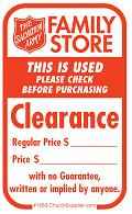 Clearance  pressure sensitive tag