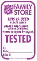 Salvation Army Tested tag
