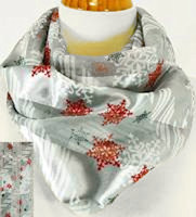 Silver Snowflakes Scarf Silk Feel