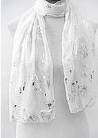 Christian White Chiffon Scarf