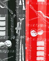 Satin Striped Musical Instrument Scarf