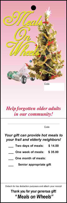 1900 Christmas Meals On Wheels Fund Raising Tag