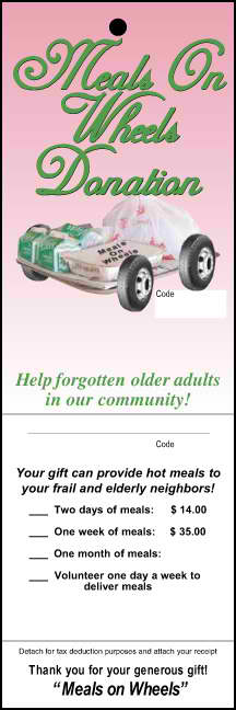 1901 Year Round Meals On Wheels Fund Raising Tag