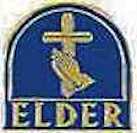 Church Elder pin gold blue