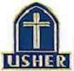 Church Usher pin magnetic gold blue