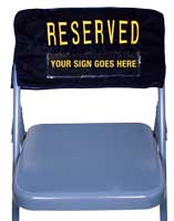 cloth chair reserved signs