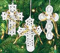 3666 Crocheted Lace Crosses