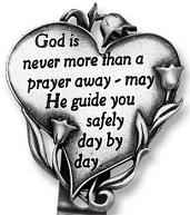 God is Never More than a Prayer Away Auto Visor Clips
