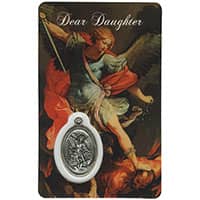 Daughter St. Michael Holy Card with Medal