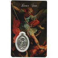 Son St. Michaels Holy Card Laminated Medal