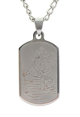 st christopher dog tag necklace