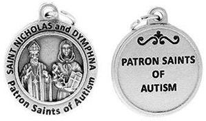 St Nicholas and Dymphna Patron Saints of Autism Charm