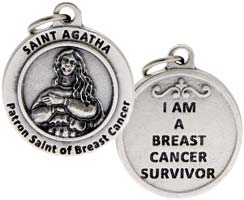 St. Agatha Medal - Patron Saint of Breast Cancer Charm