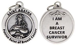 St. Agatha Medal - Patron Saint of Breast Cancer Charm