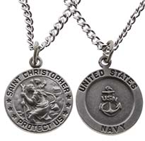 US Navy St Christopher Necklace, US Navy Gifts