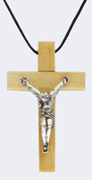 Olive Wood Crucifix Necklace