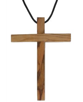 Large Olive Wood Cross Necklace 4 inch