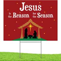 Jesus Is The Reason For The Season Sign - Christmas Yard Signs, Lawn Signs
