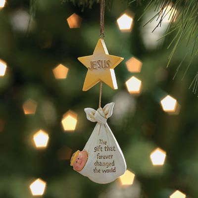Baby Jesus Christmas Ornament With Star