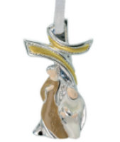 Holy Family Christmas Modern Ornament with Ribbon