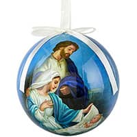 Come Let Us Adore Him Decoupage Christmas Ornaments - Pack of 6