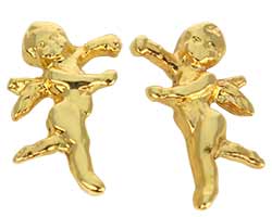 Gold Guardian Angel Earrings - Cherub Earrings