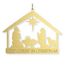 Keep Christ in Christmas Nativity Golden  Ornament