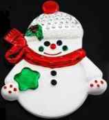 Snowman Brooch White Coat Pin