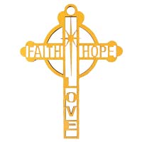 Faith Hope Love Cross Wooden Ornaments