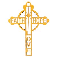 Faith Hope Love Cross Wooden Christmas Tree Decorations