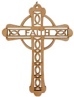 'Faith Cross' Laser Cut Wood Ornament