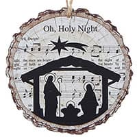 O Holy Night Wood Slice Ornament