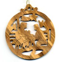 Olive Wood Nativity Ornaments - Nativity Christmas Ornament