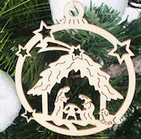 Nativity Ornaments - Wooden Christmas Ornaments (Pkg of 10)