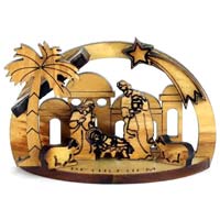 Olive Wood Nativity - Wood Christmas Decoration