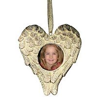 Heart-Shaped Picture Frame Angel Ornaments