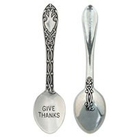Give Thanks - Teaspoon Silver Pewter
