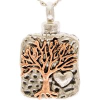 Tree of Life Cremation Urn Necklace 2 Tone