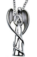 Angel Cremation Urn Necklace Stainless Steel 