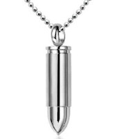 Cremation Ashes Bullet Necklace Stainless