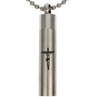 Crucifix Cremation Ash Urn Necklace Memorial