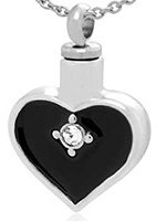 Silver Cremation Heart Urn Necklace