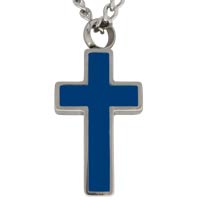 Cross Memorial Ash Urn Necklace Jewelry Blue